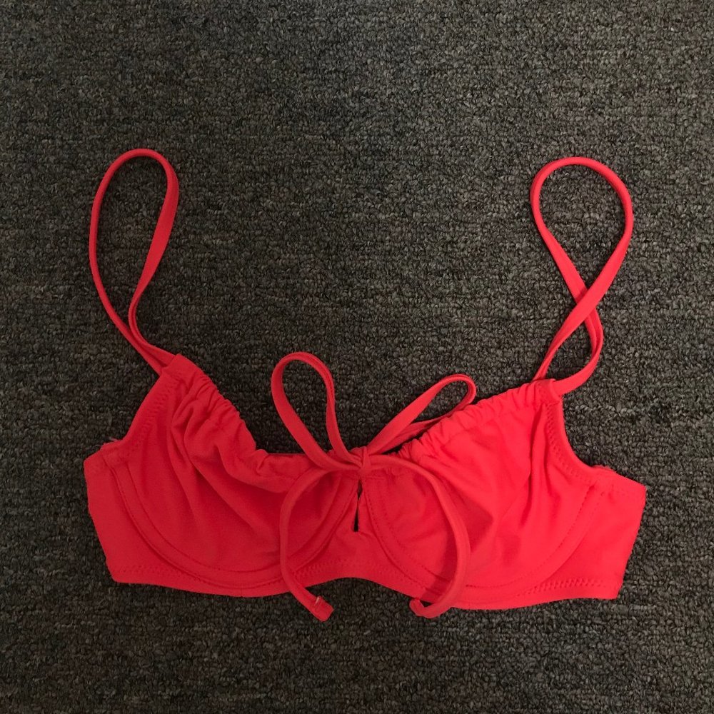 Aerie Red Balconette Bikini Top